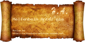 Helfenbein Antónia névjegykártya